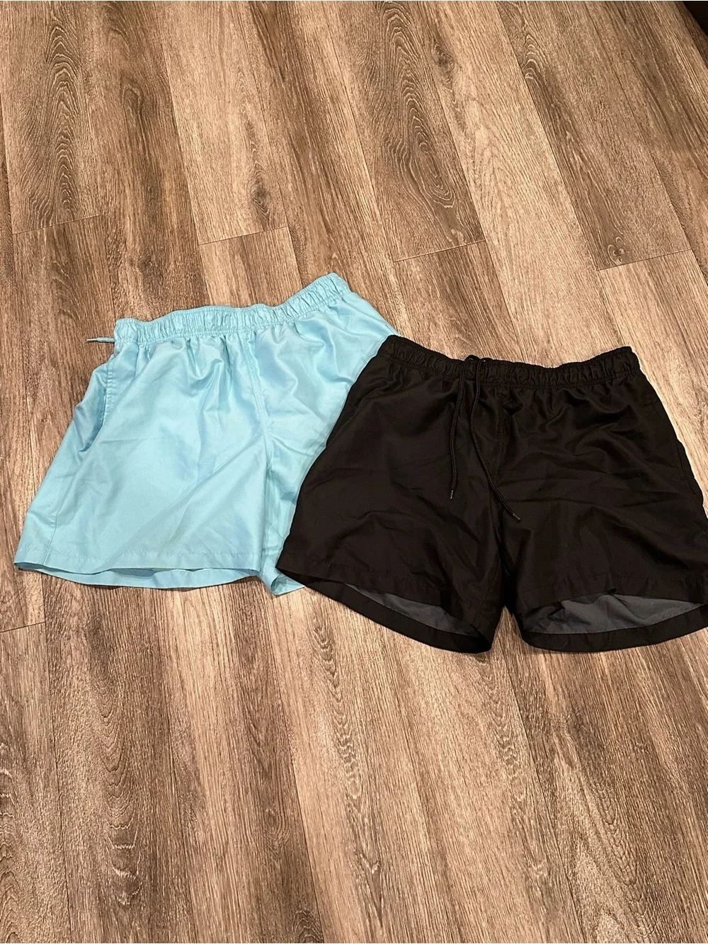 George Men’s Swim Trunks - Light Blue and Black